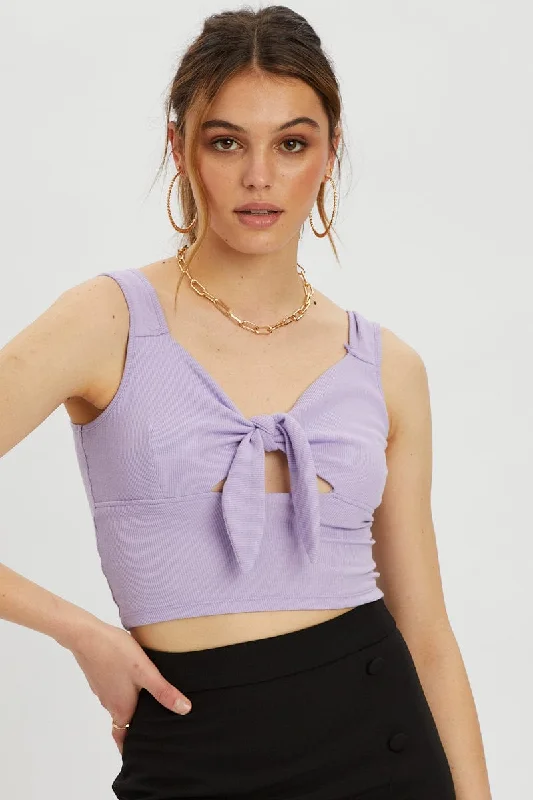 CamisoleChimeraPurple Tie Front Cami