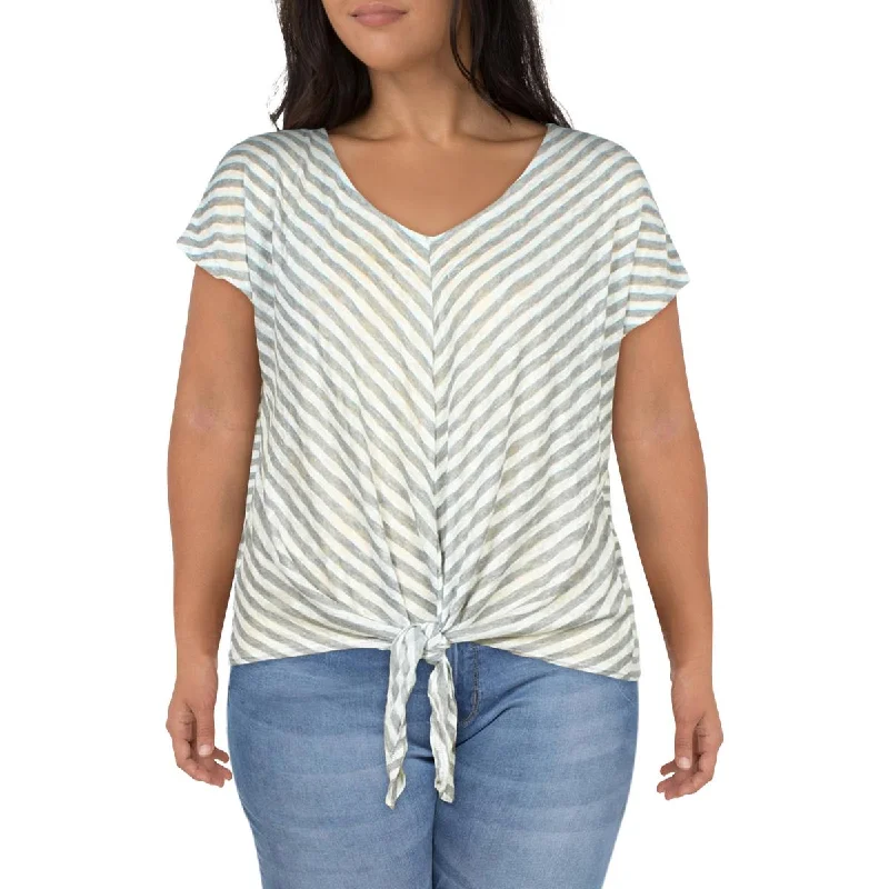 Coin 1804 Womens Plus Striped Rayon Pullover TopPullovercashmere